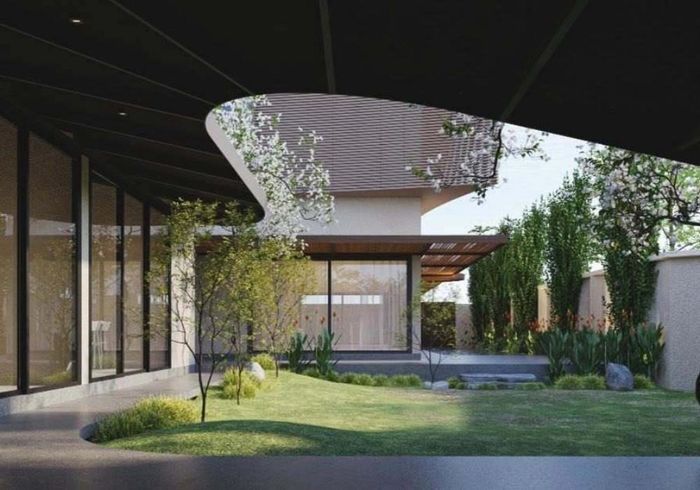 Phối cảnh bên ngoài biệt thự của nam ca sĩ.