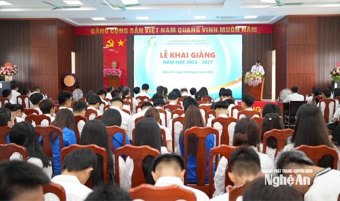 Lễ khai giảng năm học 2026 - 2027 vào sáng 5/9 tại Trường Cao đẳng Việt - Đức. Ảnh: Nguyễn Toàn