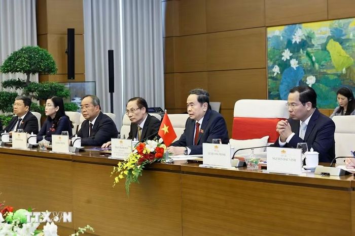 Chủ tịch Quốc hội Trần Thanh Mẫn phát biểu. (Ảnh: Doãn Tấn/TTXVN)