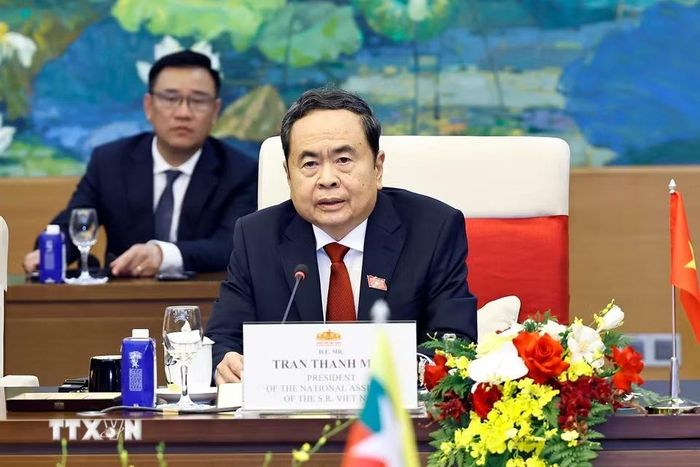 Chủ tịch Quốc hội Trần Thanh Mẫn phát biểu. (Ảnh: Doãn Tấn/TTXVN)