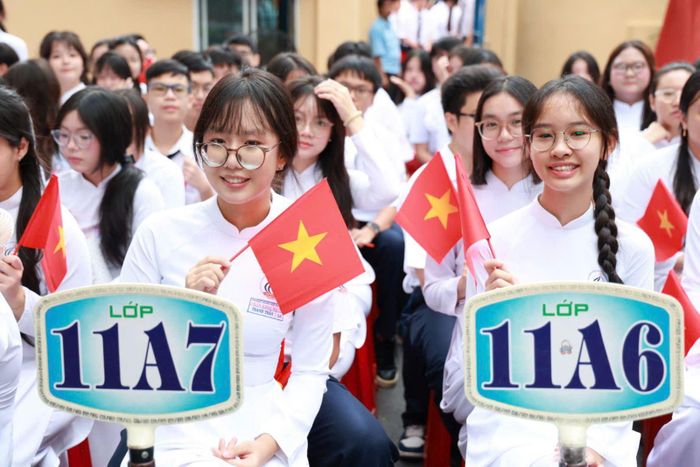 Các em học sinh tại trường THPT Trần Khai Nguyên.