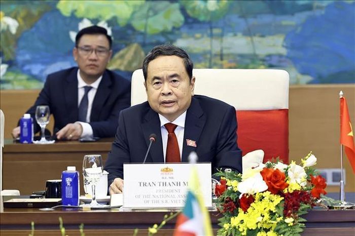 Chủ tịch Quốc hội Trần Thanh Mẫn phát biểu. Ảnh: Doãn Tấn/TTXVN