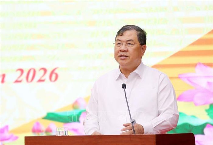 Ủy viên Bộ Chính trị, Phó Thủ tướng Thường trực Chính phủ Phạm Gia Túc phát biểu kết luận buổi làm việc. Ảnh: Trung Kiên/TTXVN