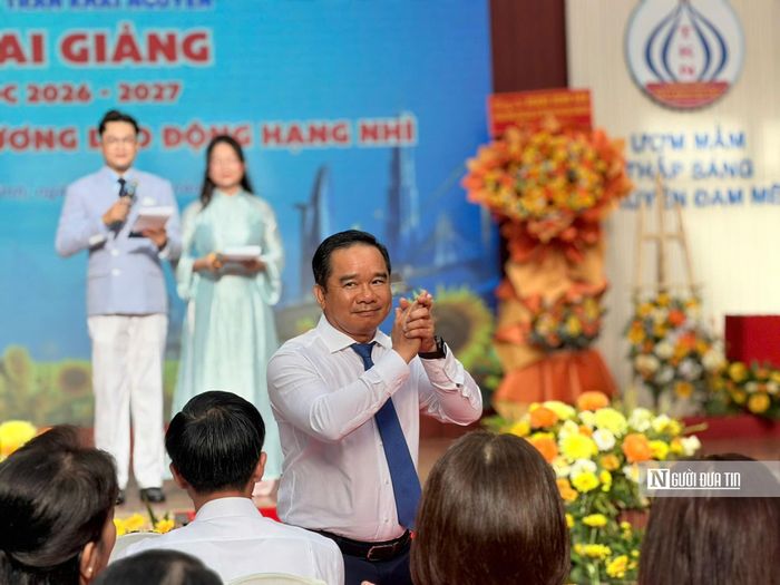 Chủ tịch UBND Tp.HCM Nguyễn Văn Được tại lễ khai giảng sáng ngày 5/9.