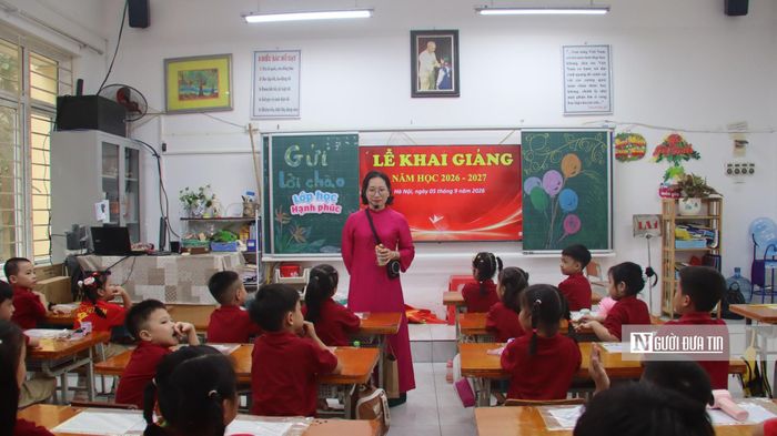 Khung cảnh lớp tiếng Anh chất lượng cao 1A1 (Ảnh: Quốc Tiệp).