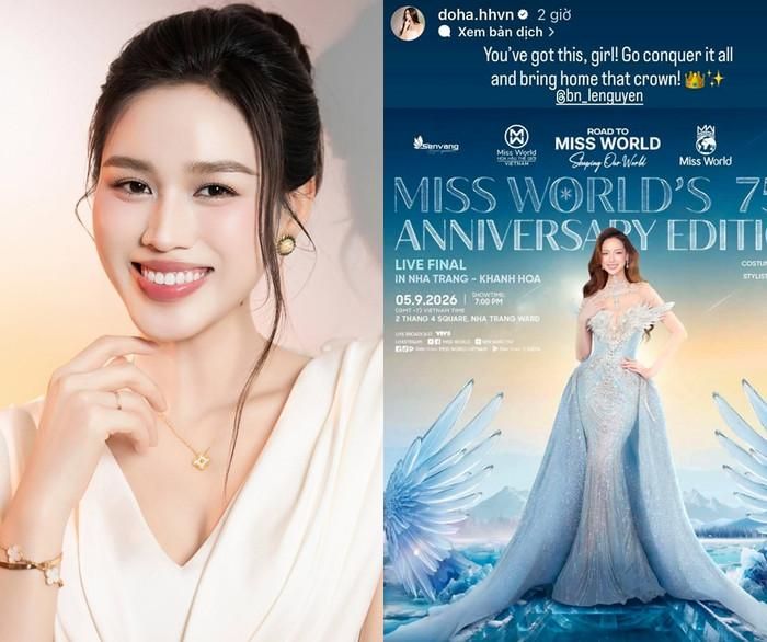 Hoa hậu Đỗ Thị Hà ủng hộ tinh thần Bảo Ngọc trước chung kết Miss World 2026.