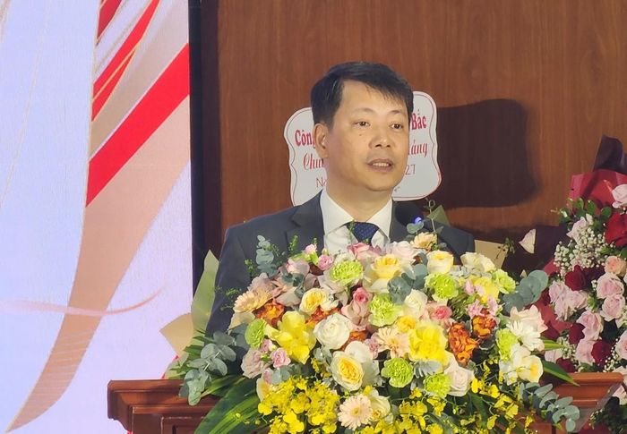 PGS.TS. Trần Quang Tiến. Giám đốc Học viện Phụ nữ Việt Nam, phát biểu tại Lễ khai giảng năm học 2026 - 2027