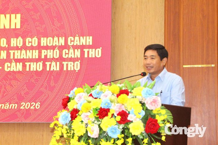 Ông Nguyễn Văn Ngàn, Phó Bí thư Đảng ủy, Chủ tịch UBND xã Hòa Tú gửi lời cảm ơn đến TAND TP Cần Thơ và TAND khu vực 8 - Cần Thơ.
