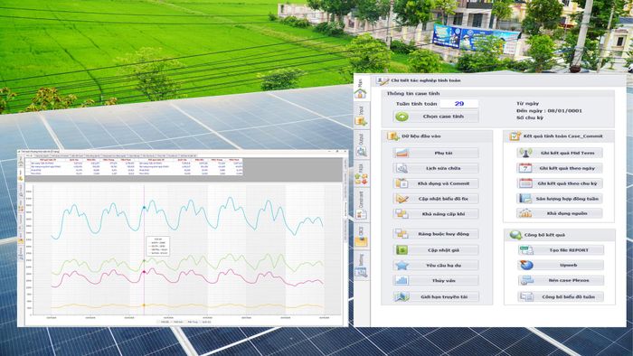 Giao diện phần mềm WAP – Tính toán kế hoạch tuần tới