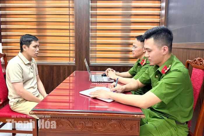 Đối tượng Võ Đại Trường Lâm tại cơ quan Công an