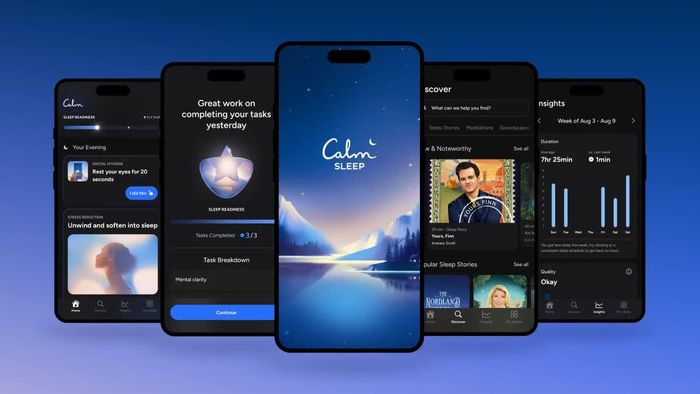 Giao diện Calm Sleep, sản phẩm trong hệ sinh thái chăm sóc giấc ngủ ra mắt năm 2025. Ảnh: Calm
