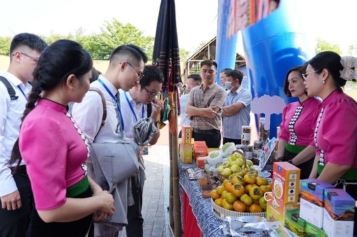 Sản phẩm đặc trưng của các địa phương được giới thiệu đến đại biểu và khách tham quan. Ảnh: UBND TP Huế