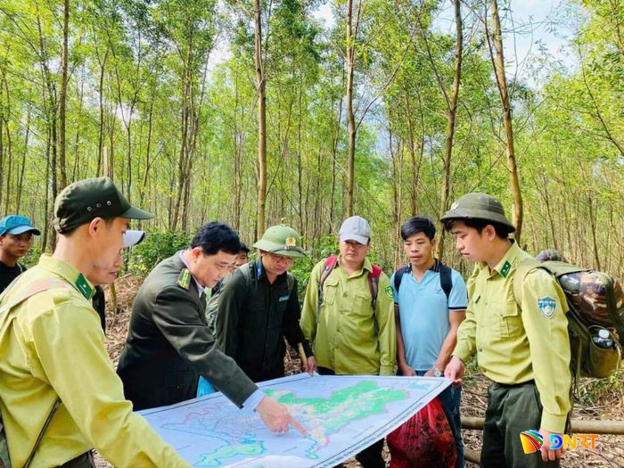 Lực lượng chức năng tăng cường tuần tra, kiểm soát các khu vực trọng điểm có nguy cơ dễ xảy ra cháy rừng. Ảnh: TRẦN TRÚC
