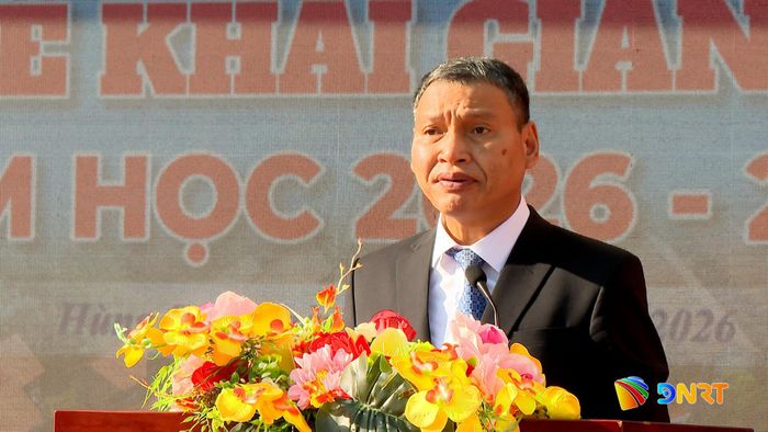 Phó Chủ tịch Thường trực UBND thành phố Hồ Kỳ Minh phát biểu tại lễ khai giảng. Ảnh: VŨ QUÂN