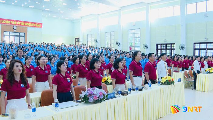 Lễ khai giảng tại Trường Đại học Quảng Nam. Ảnh: THANH NHẤT