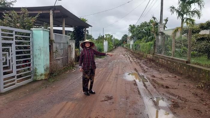  Bà Nguyễn Thị Thanh phấn khởi khi tuyến đường chính được đầu tư mở rộng. Ảnh: N.D 