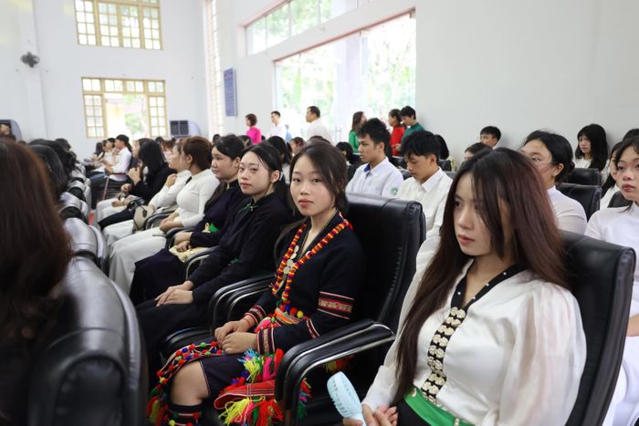Các tân sinh viên tại lễ khai giảng.