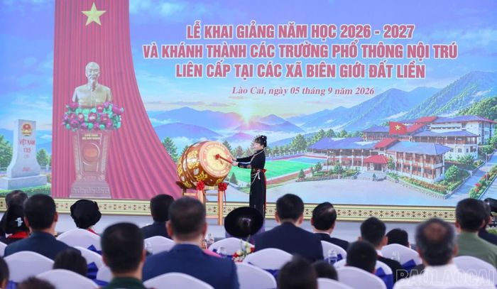 Lễ khai giảng năm học 2026 - 2027 tại Trường Phổ thông Nội trú Tiểu học và THCS Mường Khương.