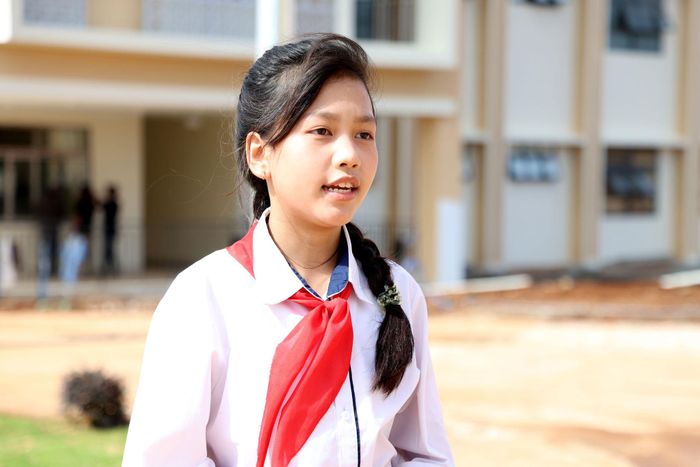 Em Phạm Thị Khánh Băng, học sinh Trường phổ thông nội trú liên cấp Tiểu học và THCS Thuận An