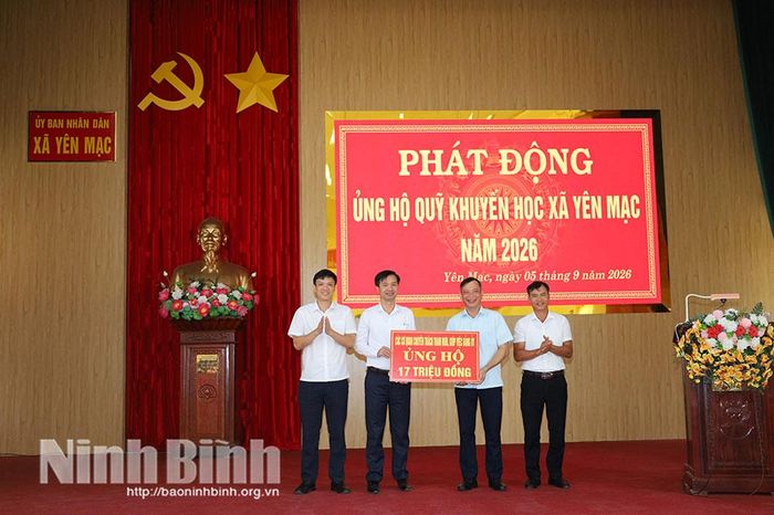 Quỹ Khuyến học xã Yên Mạc năm 2026 nhận được sự quan tâm, ủng hộ của nhiều cá nhân, tập thể.