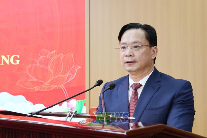 Đồng chí Bí thư Tỉnh ủy Sơn La phát biểu tại buổi lễ.