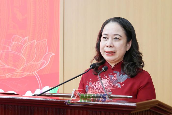Đồng chí Phó Chủ tịch nước phát biểu tại buổi lễ.