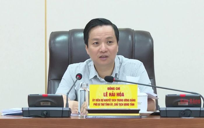 Bí thư Đảng ủy, Chủ tịch UBND tỉnh Lê Hải Hòa kết luận hội nghị.