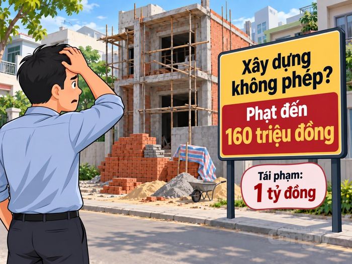 Theo Nghị định 339/2026/NĐ-CP, tổ chức thi công công trình thuộc diện phải có giấy phép xây dựng nhưng chưa được cấp phép có thể bị phạt tới 160 triệu đồng. Hình minh họa được tạo với sự hỗ trợ của AI.