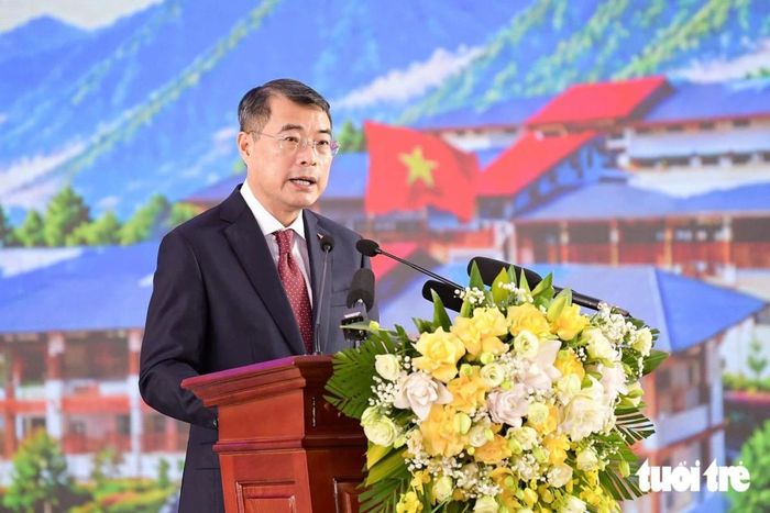 Thủ tướng Lê Minh Hưng phát biểu tại lễ khai giảng - Ảnh: NAM TRẦN.
