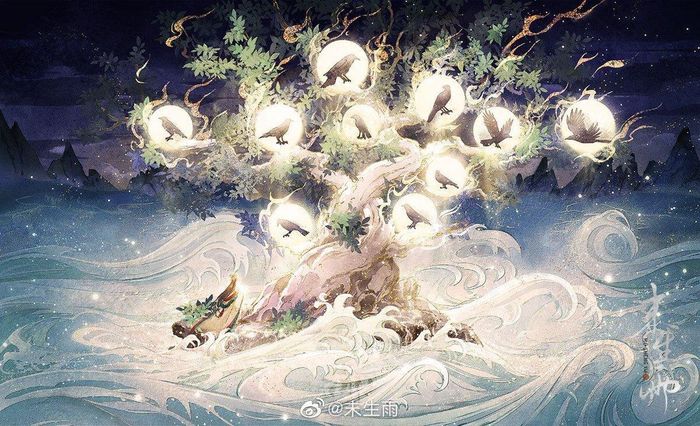 Từ “Phù Tang” xuất phát từ cây thần Phù Tang trong sách “Sơn Hải kinh”. (Ảnh: Weibo)