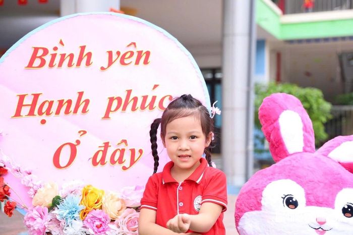 Trẻ Trường Mầm non Cổ Đô 3 trong ngày khai trường. Ảnh: Nhà trường cung cấp