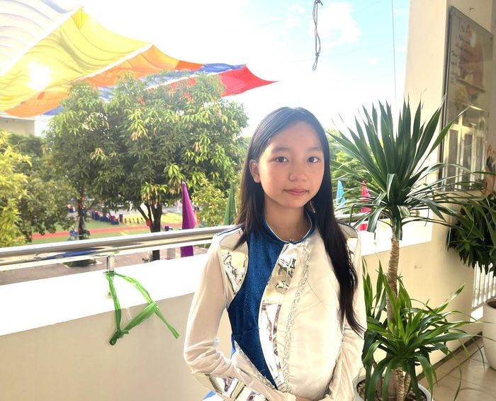 Em Vũ Phúc Nguyên, học sinh lớp 9D1, Trường THCS Chu Văn An, phường Thanh Liệt. Ảnh: Kim Xuyến