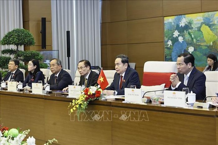 Chủ tịch Quốc hội Trần Thanh Mẫn phát biểu. Ảnh: TTXVN