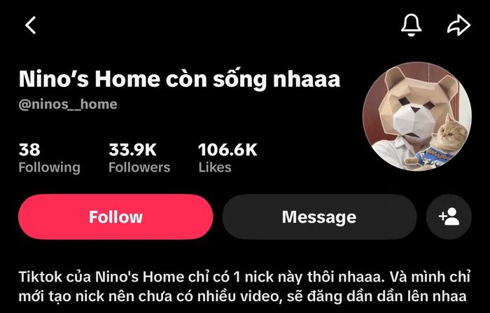 Nino's Home lập trang TikTok, thông báo "còn sống" để trấn an khán giả.