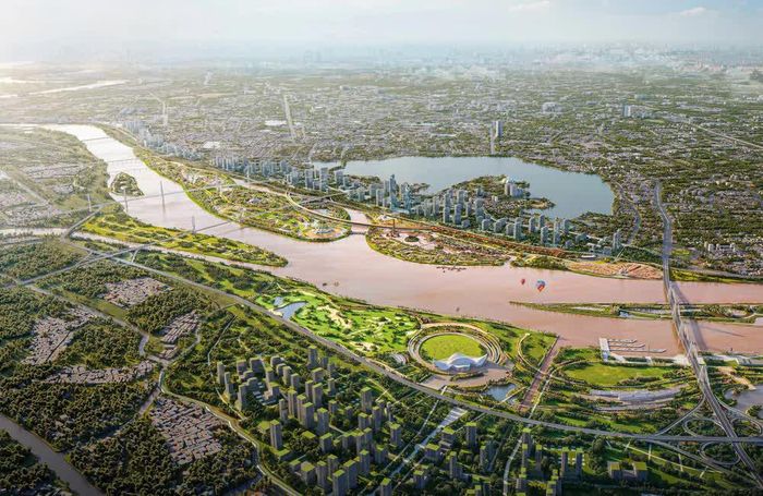 Phối cảnh trục đại lộ Sông Hồng. Ảnh: Phan Phương – TTXVN
