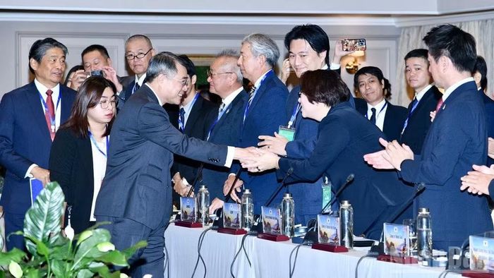 Thủ tướng Chính phủ Lê Minh Hưng nồng nhiệt chào đón các doanh nghiệp Nhật Bản đang đầu tư, kinh doanh tại Việt Nam. (Ảnh: THANH GIANG)