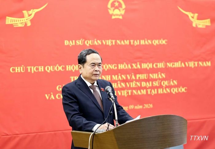 Chủ tịch Quốc hội Trần Thanh Mẫn phát biểu. (Ảnh: Doãn Tấn/TTXVN)