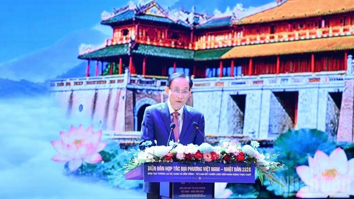  Bộ trưởng Ngoại giao Lê Hoài Trung phát biểu ý kiến tại Diễn đàn. (Ảnh: THANH GIANG) 