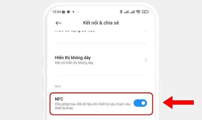 Kích hoạt tính năng NFC.
