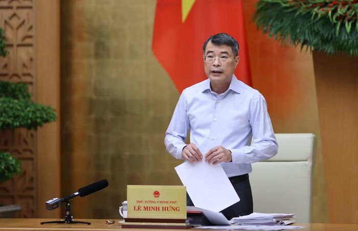 Thủ tướng Lê Minh Hưng phát biểu tại phiên họp Chính phủ thường kỳ. (Ảnh: Nhật Bắc)