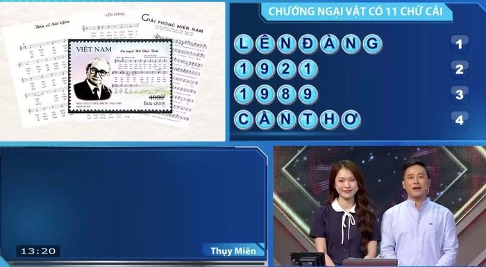Thuỵ Miên nhanh chóng giải ẩn số chướng ngại vật.