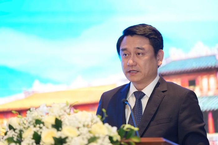 Thứ trưởng Bộ Ngoại giao Lê Anh Tuấn phát biểu chào mừng.