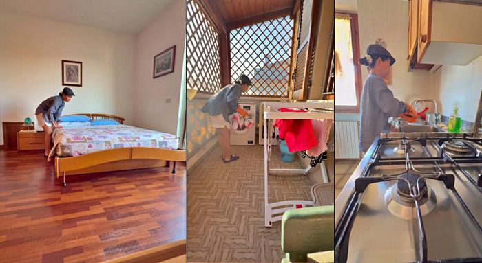 Tại Italia, chị Liên làm giúp việc, chăm sóc người cao tuổi