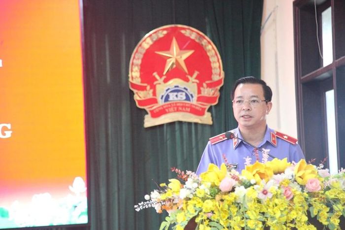  Đồng chí Nguyễn Quốc Hân phát biểu tại buổi lễ.