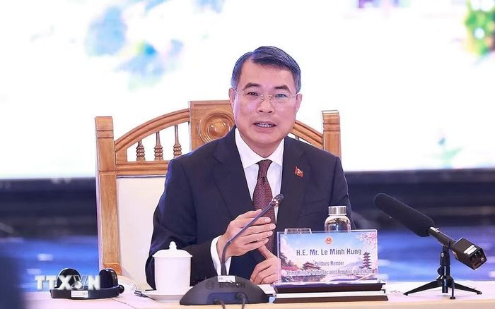 Thủ tướng Lê Minh Hưng phát biểu tại cuộc làm việc với các doanh nghiệp Nhật Bản tại Việt Nam. (Ảnh: Dương Giang/TTXVN)