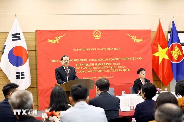 Chủ tịch Quốc hội Trần Thanh Mẫn phát biểu. (Ảnh: Doãn Tấn/TTXVN)