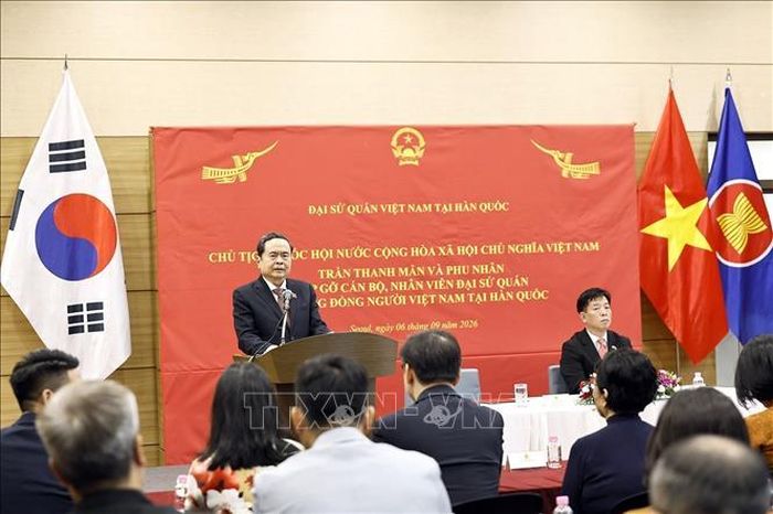 Chủ tịch Quốc hội Trần Thanh Mẫn phát biểu. Ảnh: Doãn Tấn/TTXVN