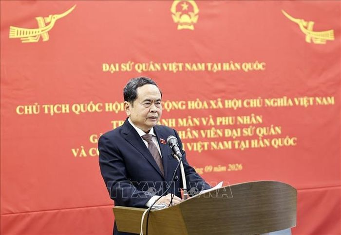 Chủ tịch Quốc hội Trần Thanh Mẫn phát biểu. Ảnh: Doãn Tấn/TTXVN