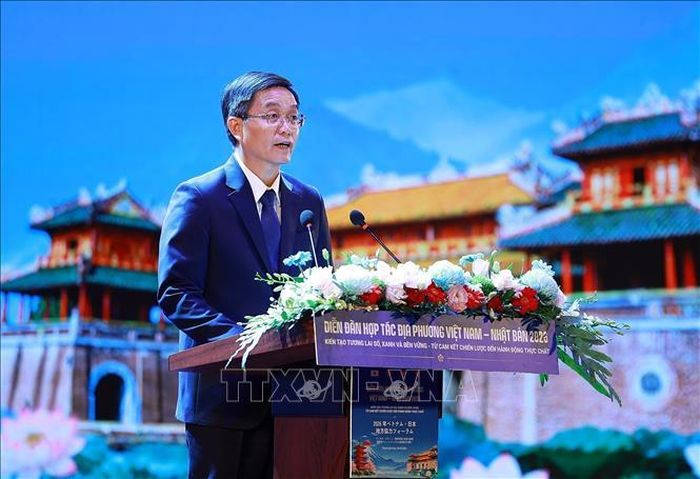 Bí thư Thành ủy Huế Nguyễn Đình Trung phát biểu. Ảnh: Dương Giang/TTXVN