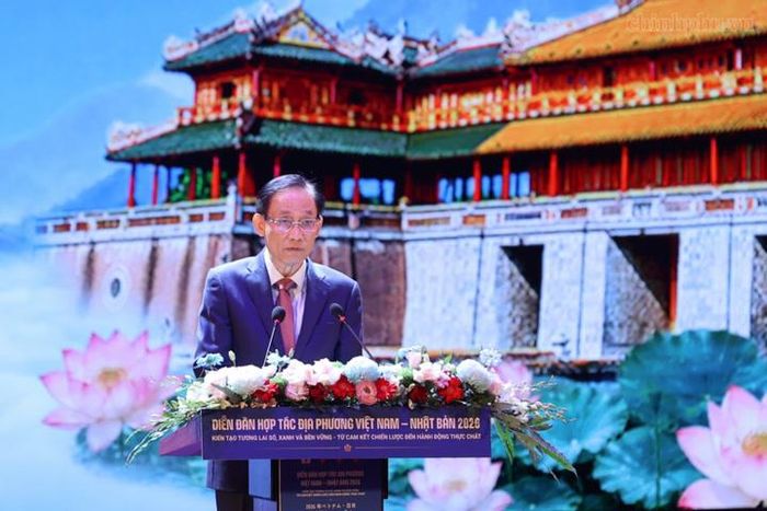 Đồng chí Lê Hoài Trung, Ủy viên Bộ Chính trị, Bộ trưởng Bộ Ngoại giao phát biểu. Ảnh: chinhphu.vn/Nhật Bắc